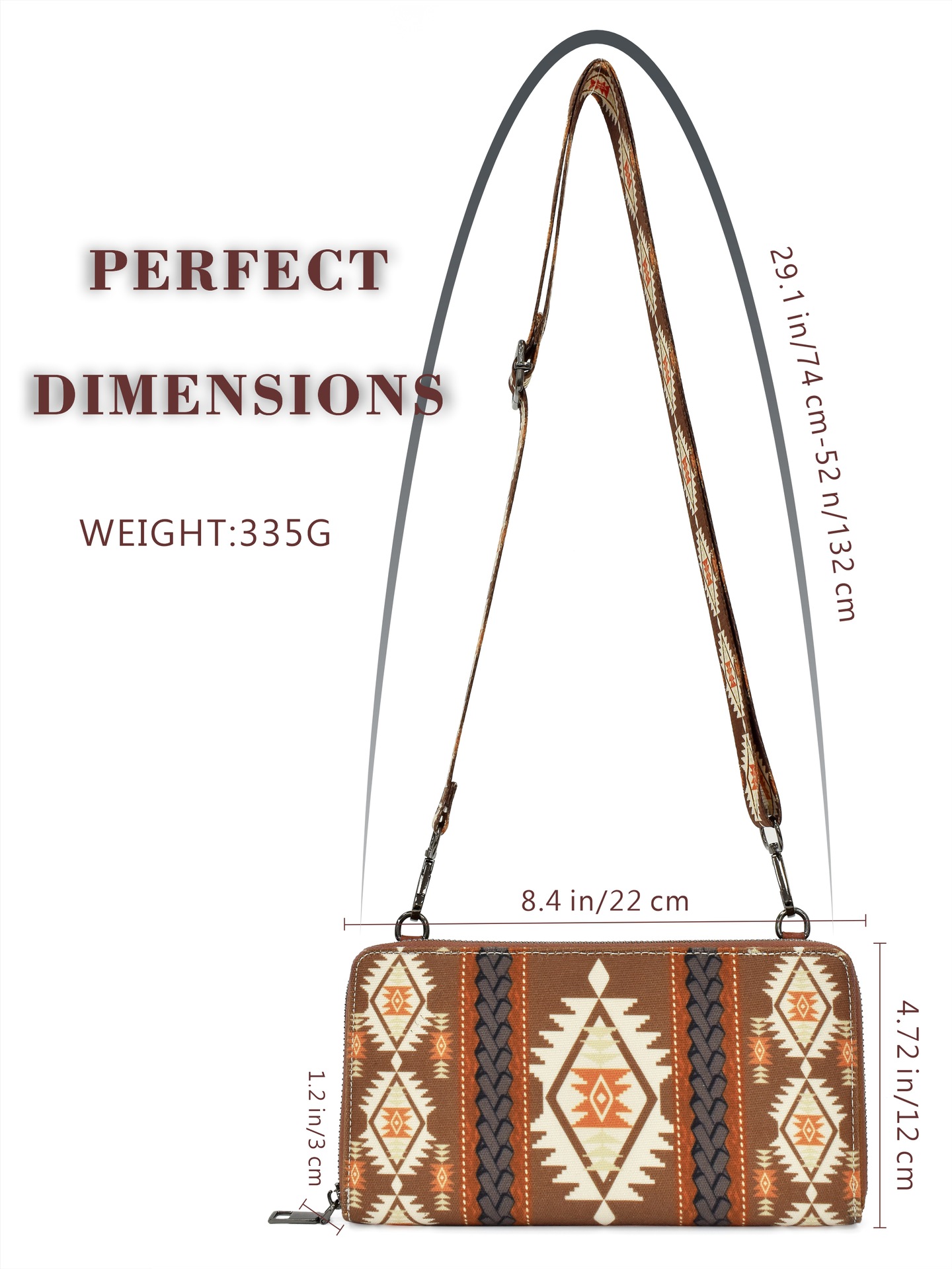 Women's Canvas Printing Ethnic Style Square Zipper Shoulder Bag Crossbody Bag display picture 36