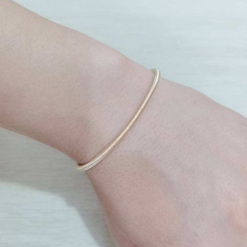Party, Street Occasion Simple Style Waves Solid Color Carbon Steel Unisex Bangle