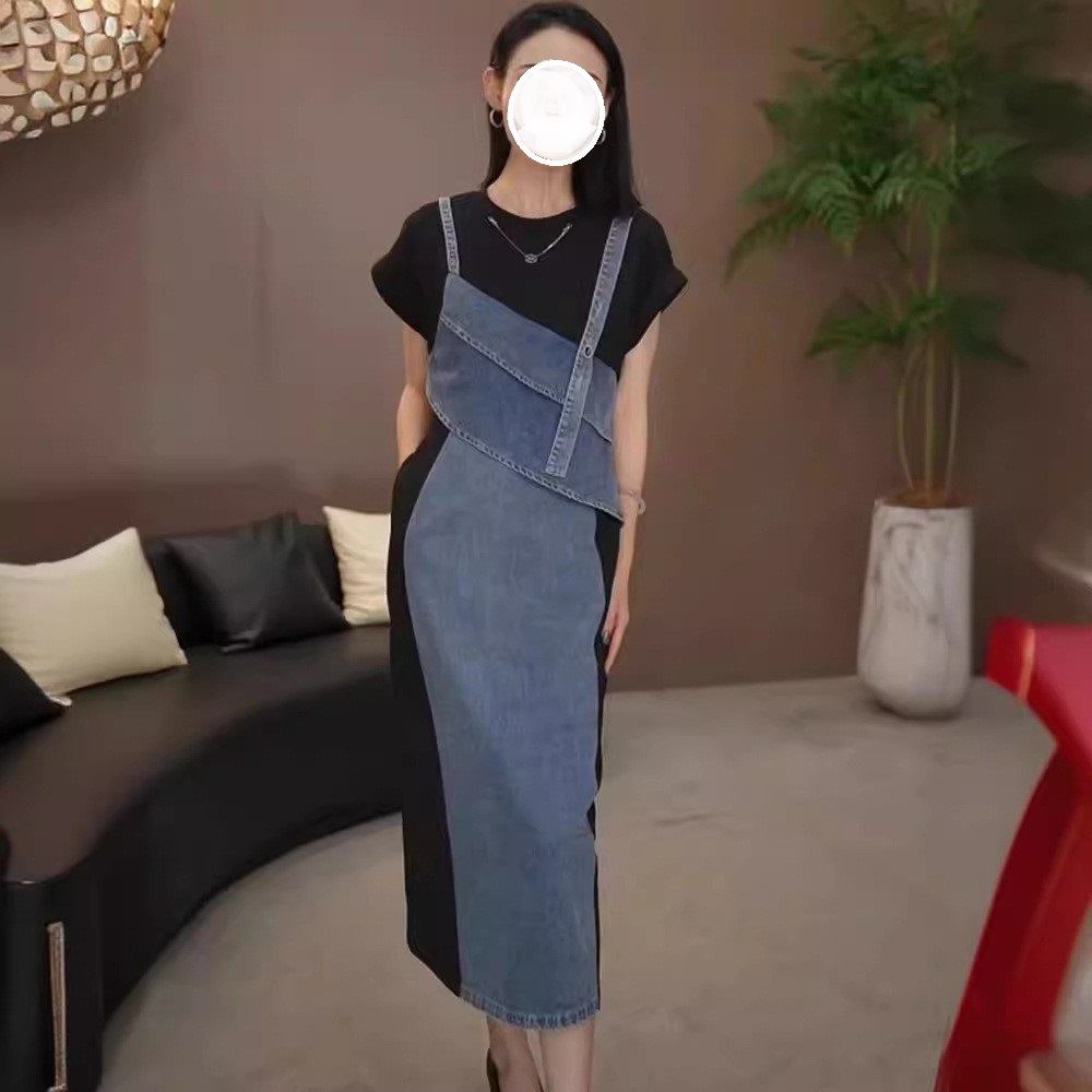 Summer denim long skirt