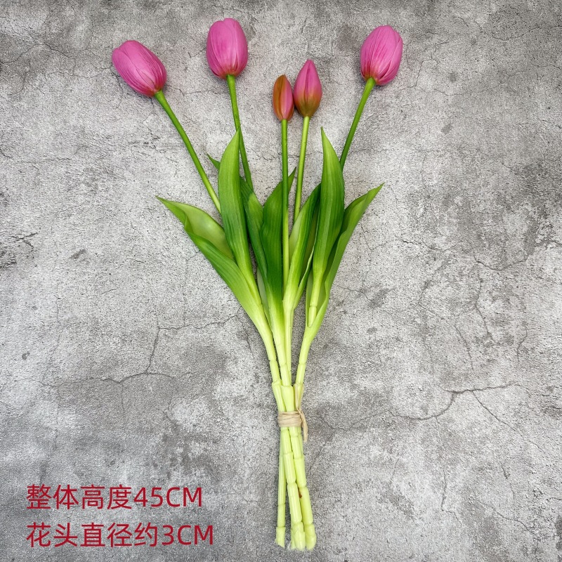 Flor de tulipán artificial sensación hidratante ramo de tulipán atado a mano vestido de Casa flor artificial tiro flor falsa al por mayor
