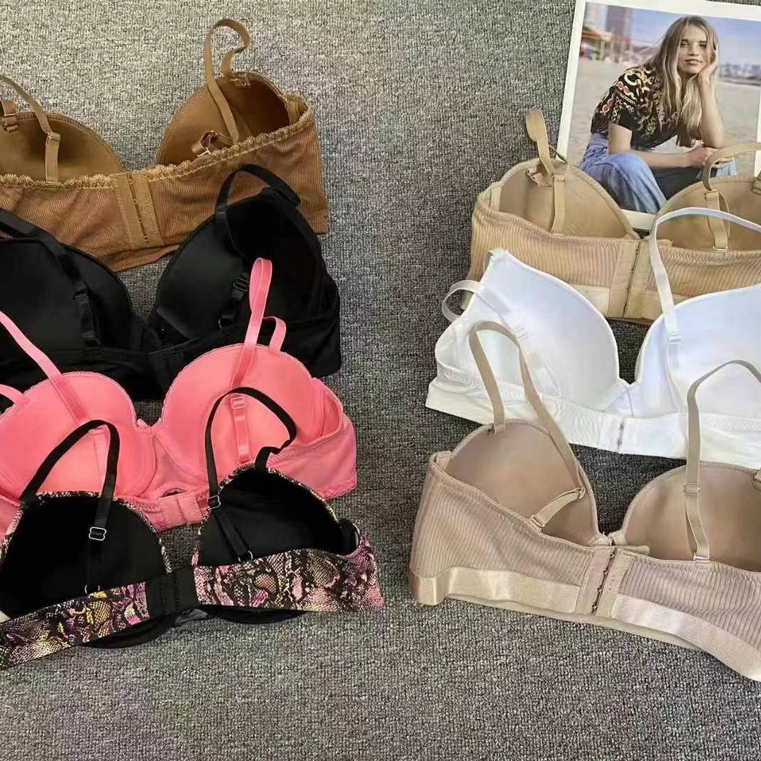 Mixto de marcas europeas y estadounidenses del sudeste asiático, ropa interior de damas con anillo de acero, encaje liso, sujetadores mixtos lotes