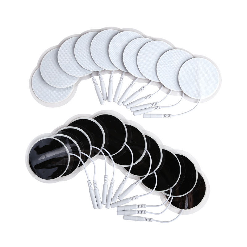 5cm de cola redonda parche de electrodo de fisioterapia tipo plomo parche de masaje gel autoadhesivo no tejido parche de electrodo