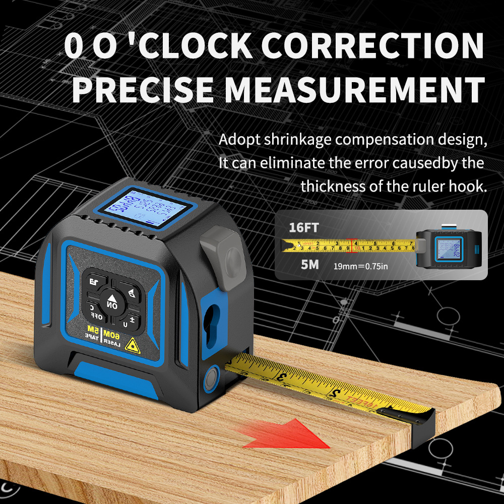 Fabricante recto 3 - en - 1 rango láser rango láser de acero cinta medidor de rango láser interior regla láser