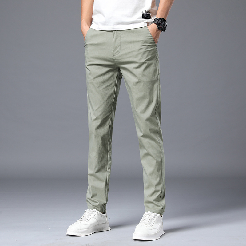 Dropshipping 2026 Summer Ice Silk Thin Casual Pants Men's Slim Fit Stretch Cargo Pants Trendy Men's Long Pants Dropshipping 2026 Summer Ice Silk Thin Casual Pants Men's Slim Fit Stretch Cargo Pants Trendy Men's Long Pants