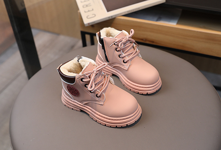 Winter New Children's Snow Boots with Plush and Warm Cotton Shoes for Boys, Yellow Boots for Girls, Martins Boots_voghion.com