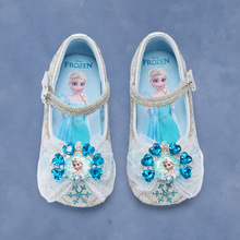 女童卡通公主鞋2025秋季新款儿童软底小皮鞋小女孩演出亮片水晶鞋