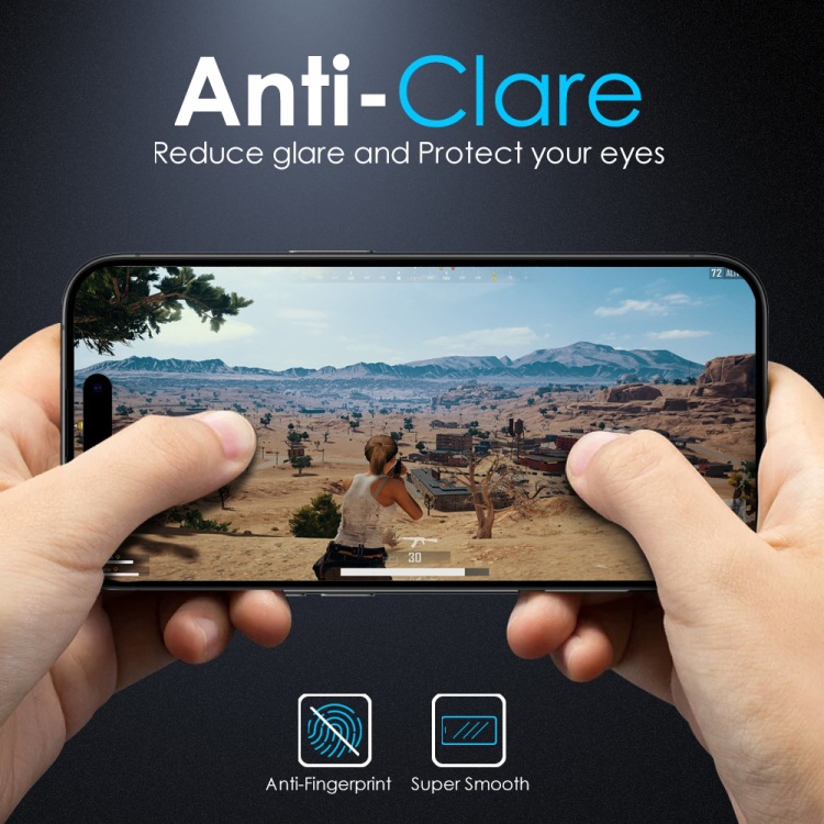NORTHJO Slide Slide Anti-huella digital Pantalla completa Protector de pantalla de vidrio templado para iPhone 16 Pro Max/iPhone 16/iP