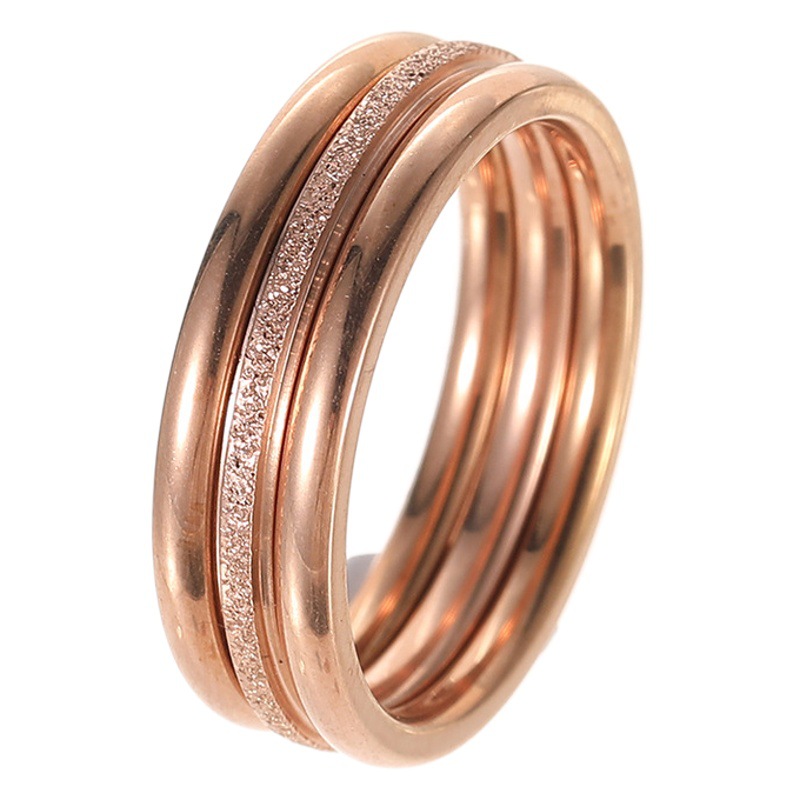 Stainless steel ring female niche cold wind wholesale high sense ins frosted ring ring titanium steel does not fade
