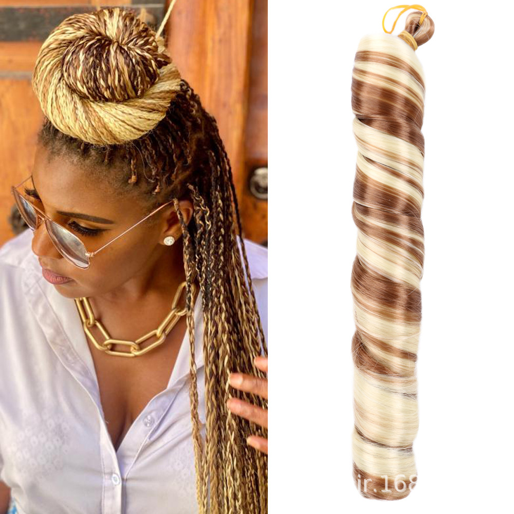 Tubo único rollo grande trenza suelta pelo de fibra química pelo crochet trenza Africana sucio trenza peluca