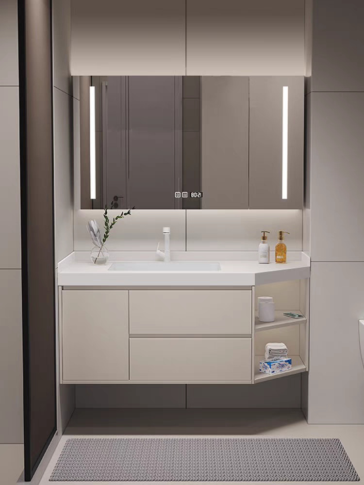 Processing of irregularly cut corner bathroom washbasins, rock plate ceramic washbasins, and beveled corner bathroom cabinets full figure