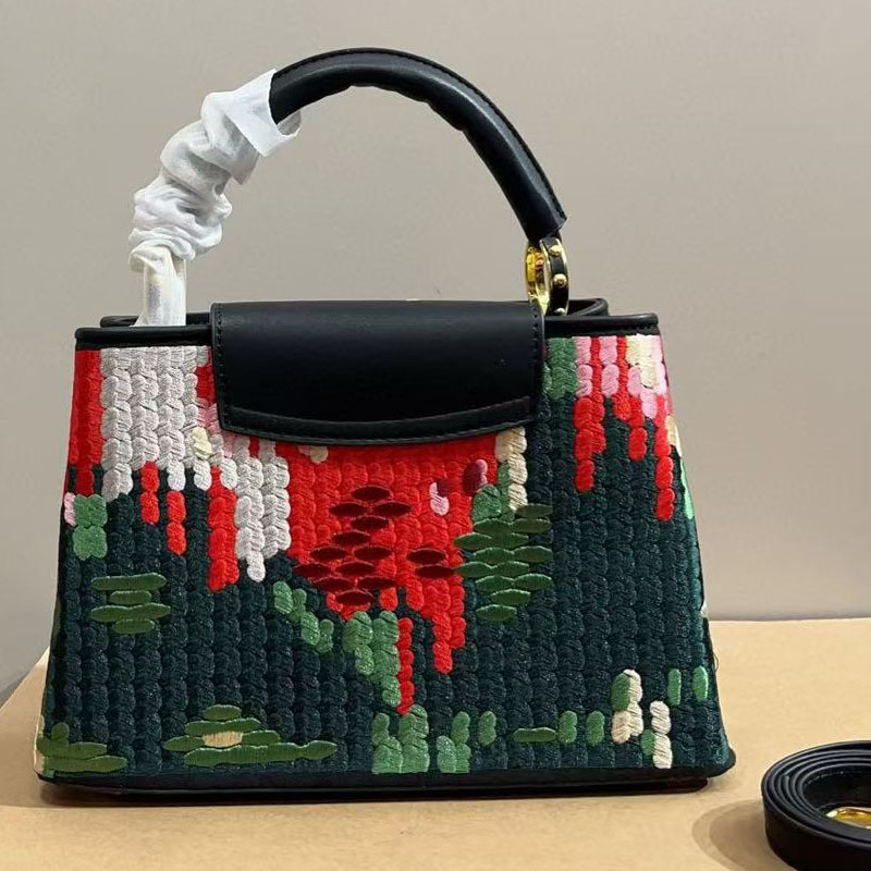 Woolen Tweed Handbag Mosaic Fashion Tote Bag Shiny Lady Killer Bag Shoulder Bag Crossbody Bag