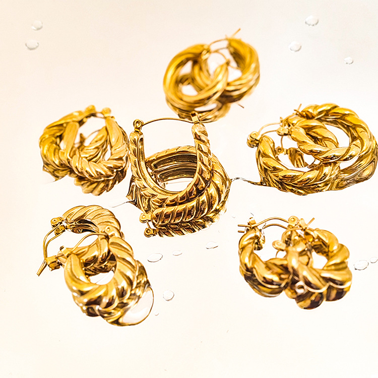 11g Weight 0.05µm-0.08µm Gold Plating Thickness PVD Coated Gold Plating Process 304 Stainless Steel Ear Needle Material 14K Real Gold Plated, Real Gold Plated Plating Material Hoop Earrings Classification 1 Pair Quantity Daily Occasion 304 Stainless Steel Material Geometric Pattern Women's Gender Simple Style Style Waterproof Non Tarnish, Plating Craft PVD Coated 18K Gold Real Gold Plated Geometric Stainless Steel Simple Style Waterproof Non Tarnish Hoop Earrings 3