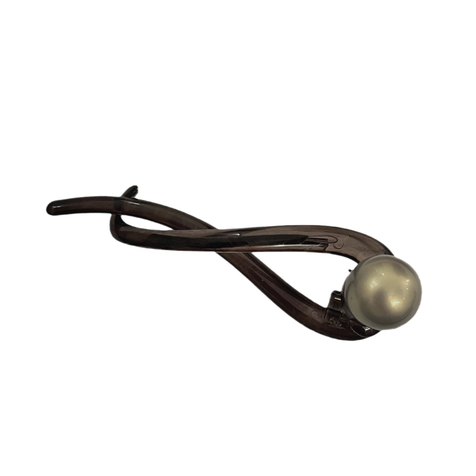 Eenvoudige bruine parelgreepclip voor dames 2024 nieuwe stijl gedraaide haarspeld achterhoofd haaienclip haaraccessoires_voghion.com