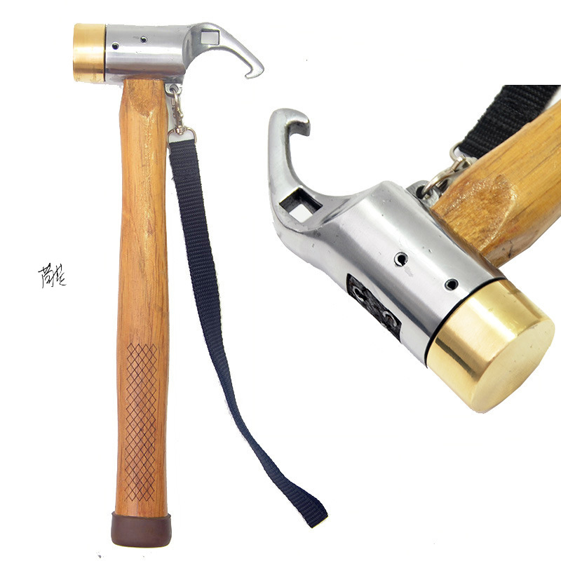 户外帐篷锤户外木柄铁锤家用营锤野营储备天幕地钉锤多功能拔钉器