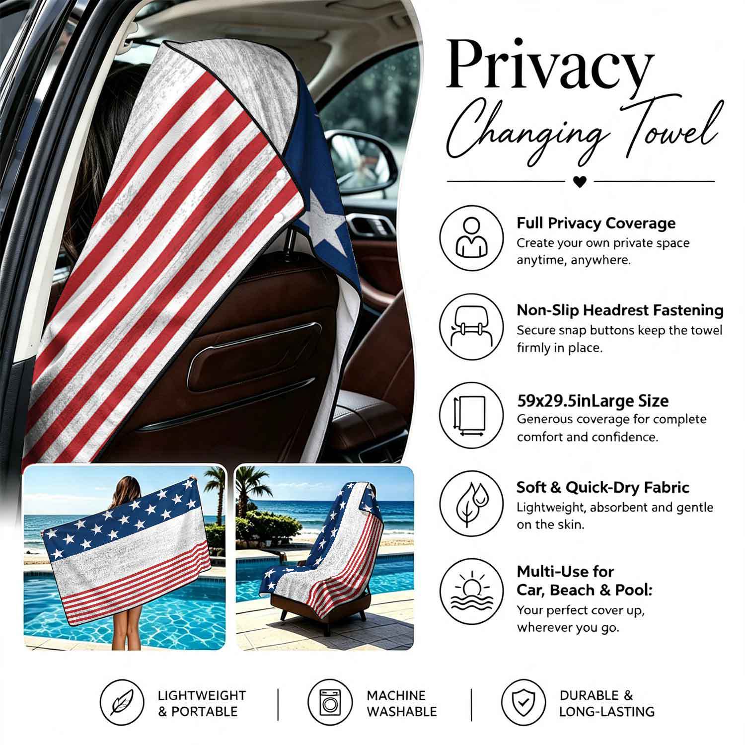 2-piece dual-use car seat cover, ultra-fine fiber, can be used as a beach towel, printed car protective seat cover 13