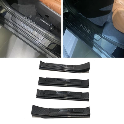 Dekorativ pedal başlıqları threshold strips modified welcome pedal - cover-model-4-pieces-of-outer-sill-abs-carbon-fiber-texture-suitable-for-2023-glc