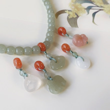 天然南红隔珠吊坠和田玉小提溜手链配件手串挂件项链diy手工搭配