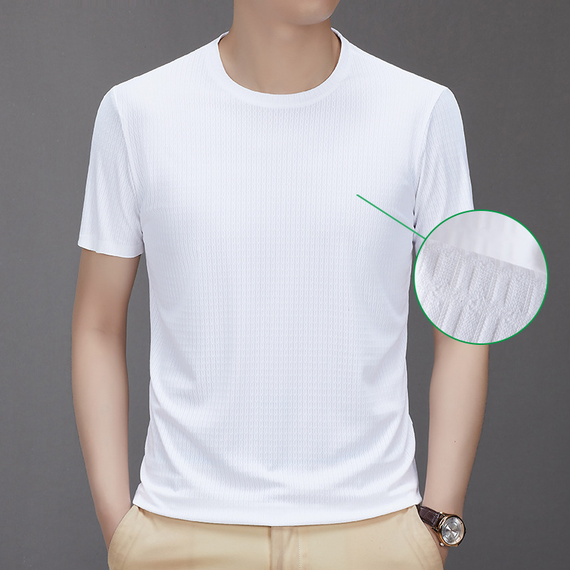 Round Neck Short-Sleeved T-Shirt Men's Bottoming Shirt 2025 Summer New Breathable Classic Versatile Trendyy Casual Half-Sleeved T-Shirt t Thin