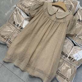 2026新品法式甜美气质泡泡袖连衣裙女夏时尚女装减龄收腰显瘦短裙