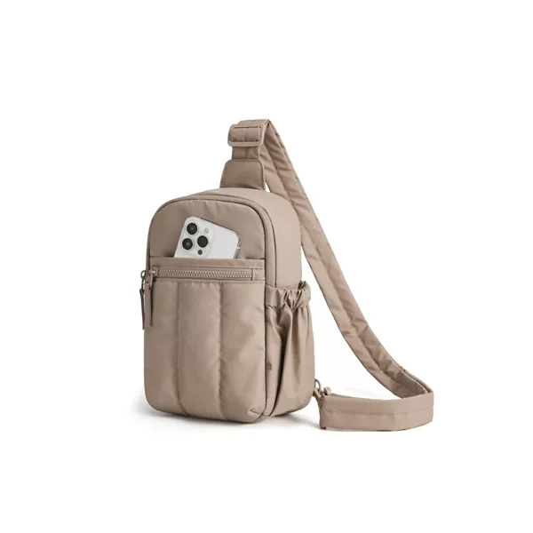 Cross-Border In-Stock Autumn and Winter Quilted Cloud Chest Bag for Women, down Casual Crossbody Bag, Lightweight Dumpling Bag for Hiking, Waist Bag