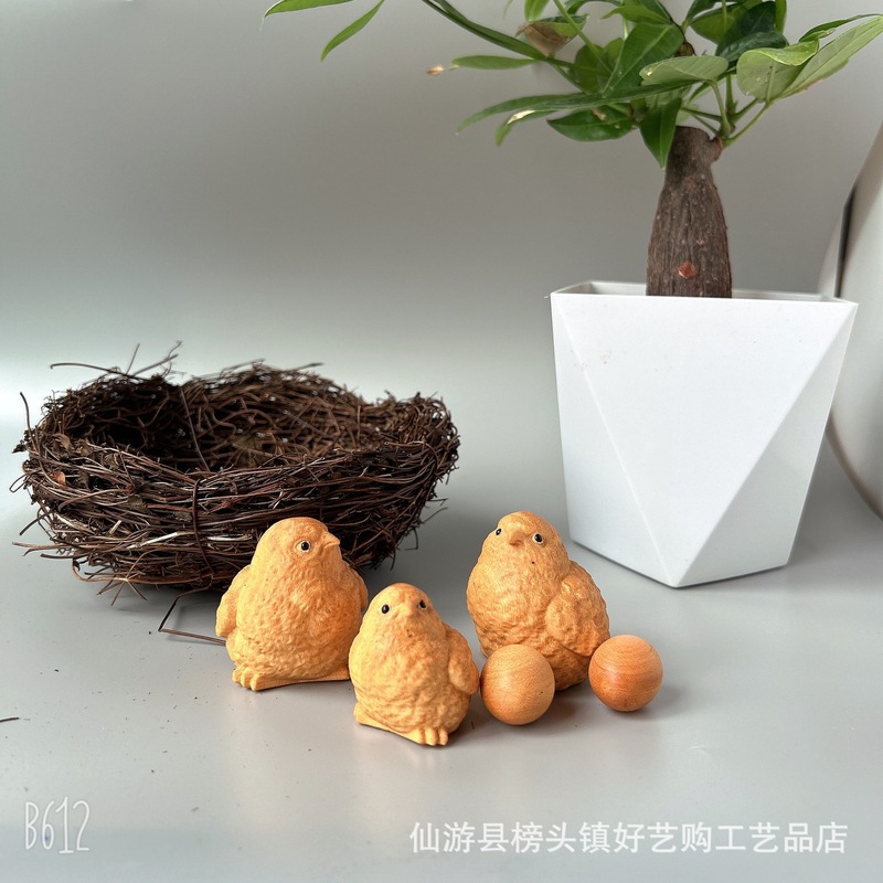 天然崖柏木製工芸品幸福ひよこ一家のかわいい風の家庭装飾メーカー直売|undefined