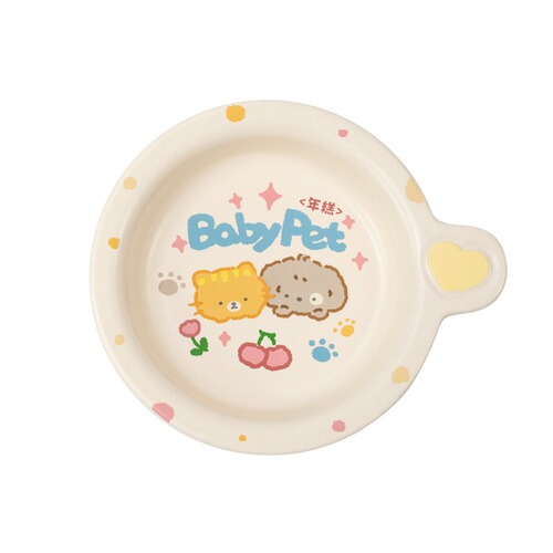 NianGao Characteristic Single-Ear Flying Saucer Bowl Cat Bowl Dog Bowl Ceramic Cute Ins Canned Wet Food Bowl