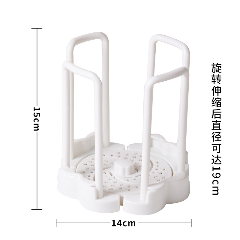 Estante de tazón retráctil giratorio Estante de tazón Estante de almacenamiento de cocina Estante de drenaje de plástico Superficie de la estufa Estante de almacenamiento de tazón pequeño