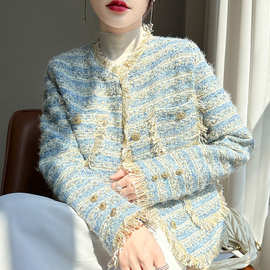 法式流苏花边小香风外套女2025新款时尚气质小个子开衫上衣