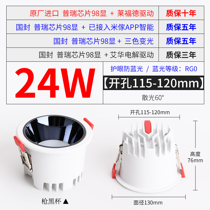 [narrow edge model] 24w gun black 120 openings