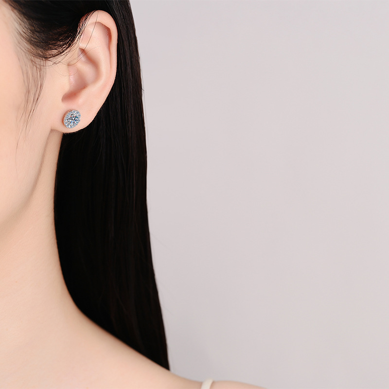 D-farbe Moissanit Creolen Aus Sterlingsilber Elegantes Geschenk_voghion.com
