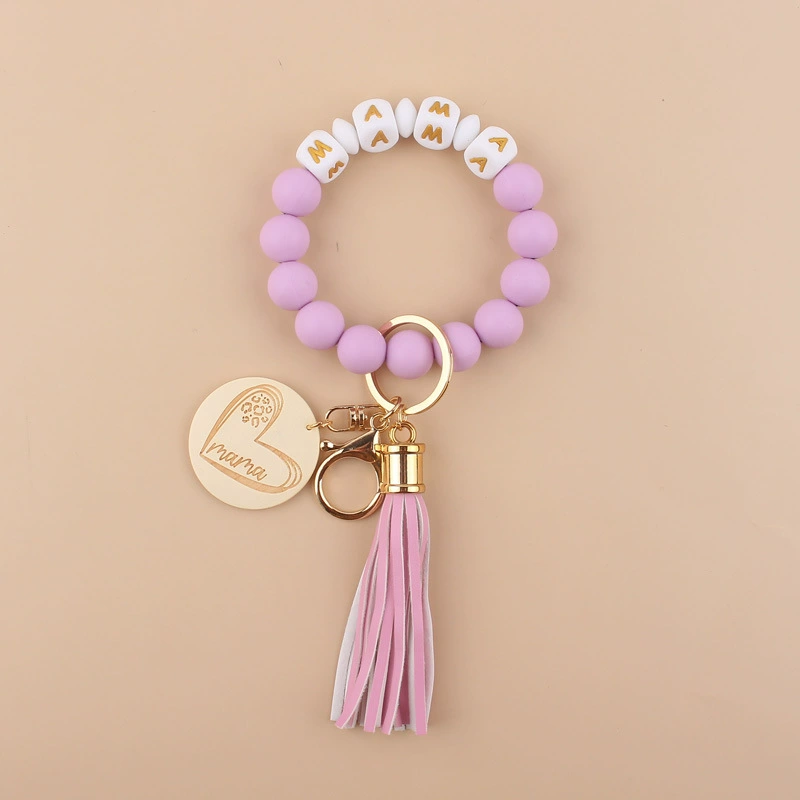 Творческий подвеска к Дню матери, силиконовая бусиновая bracelet с буквами, брелок, аксессуар