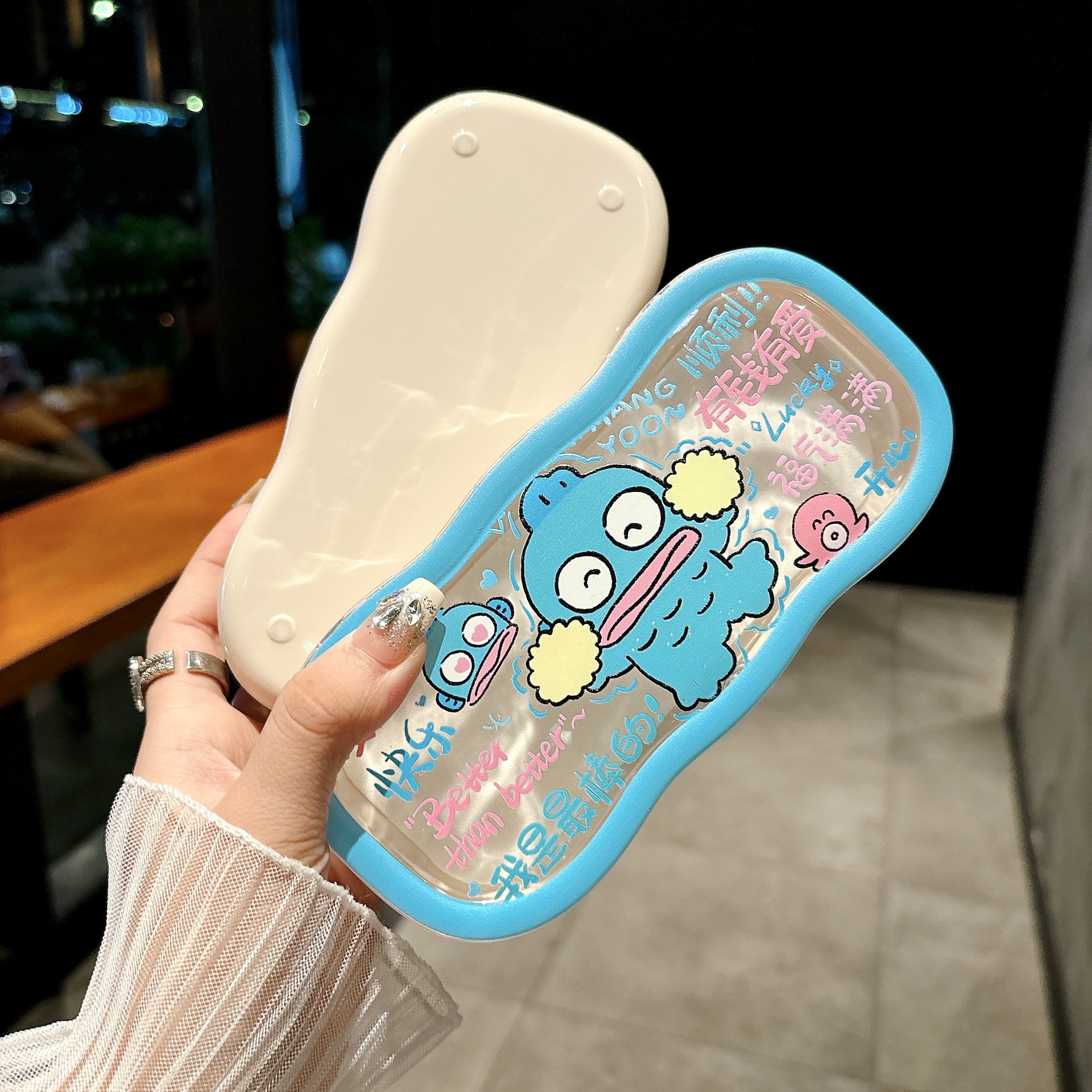 Caja de gafas transparentes de borde de la nube, alta sensación de almacenamiento portátil, niños, niños, niños, estudiantes, lindos, caja de gafas al por mayor