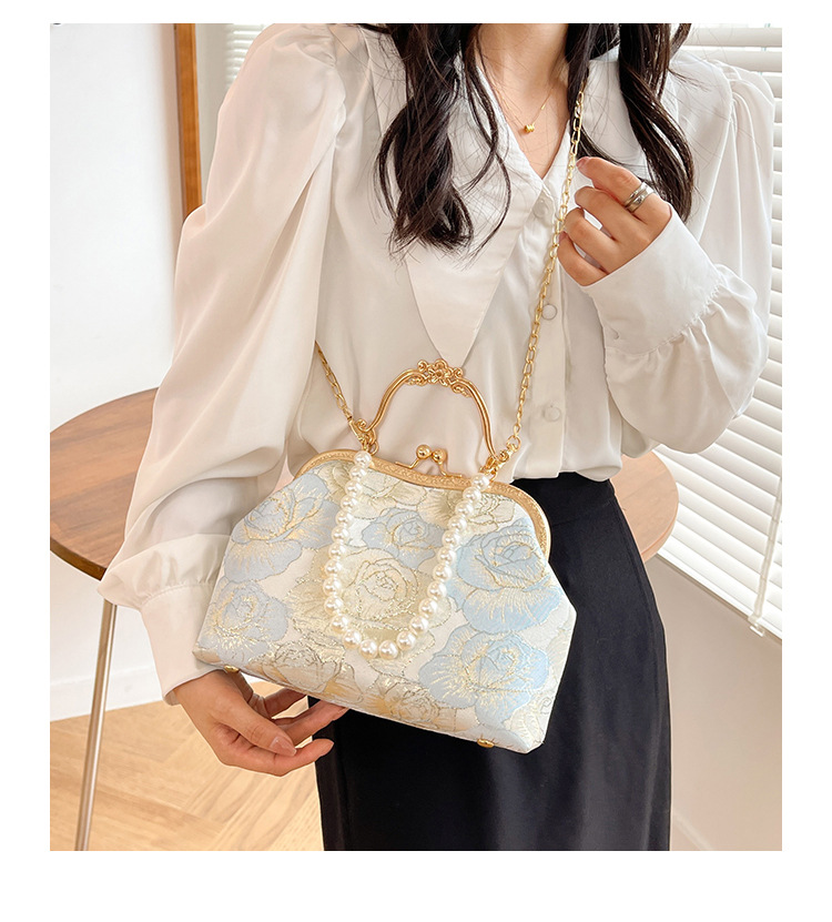 Grouss Kapazitéit Spitzeklammer Damentasch Handtasch Schëllertasch Cheongsam Tasch High-End Kaddo Antik Tasch Perl Handtasch_voghion.com