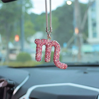 Car hanging, car decoration interior pendant - pink-ab-mixed-color-diamond-scorpio