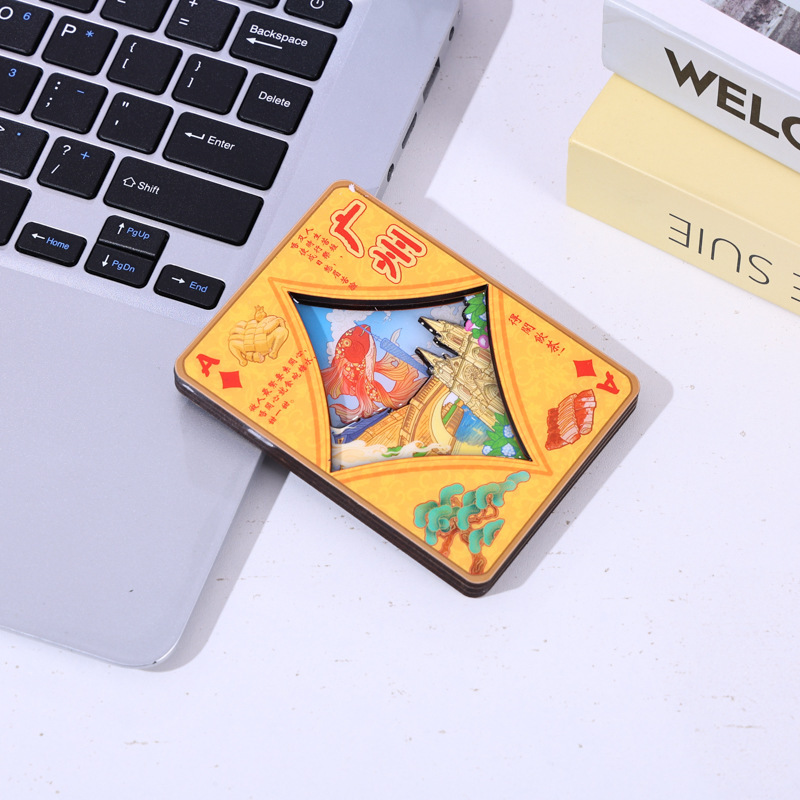 扑克款城市冰箱贴创意磁吸贴新品冰箱贴木质文创旅行工艺品现货|undefined