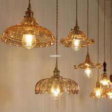 北欧复古黄铜琥珀色玻璃吊灯奶茶店收银台吊灯服装店橱窗试衣间灯