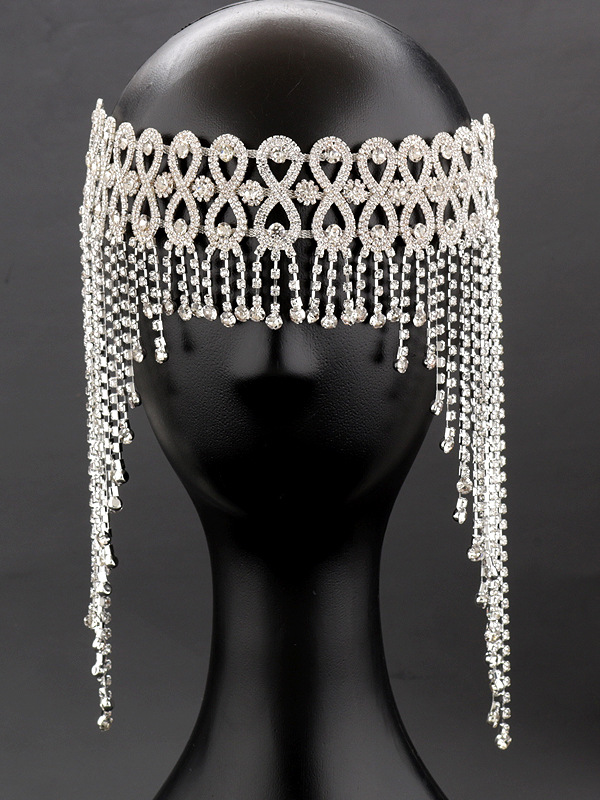 2023 transfronteriza Venta caliente garra cadena de malla tapa Europea estilo de la boda con el pelo decoración maquillaje artista fuente nueva venta al por mayor