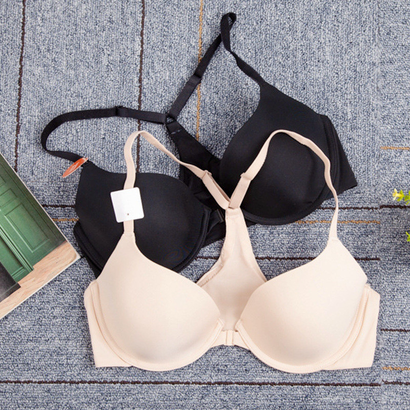 Foreign Trade European and American Original Thin Smooth Simple Front-Clasp Lingerie Sexy Y-Shaped Back Bra Thin Cup Large Bust Minimizing Bra Foreign Trade European and American Original Thin Smooth Simple Front-Clasp Lingerie Sexy Y-Shaped Back Bra Thin Cup Large Bust Minimizing Bra