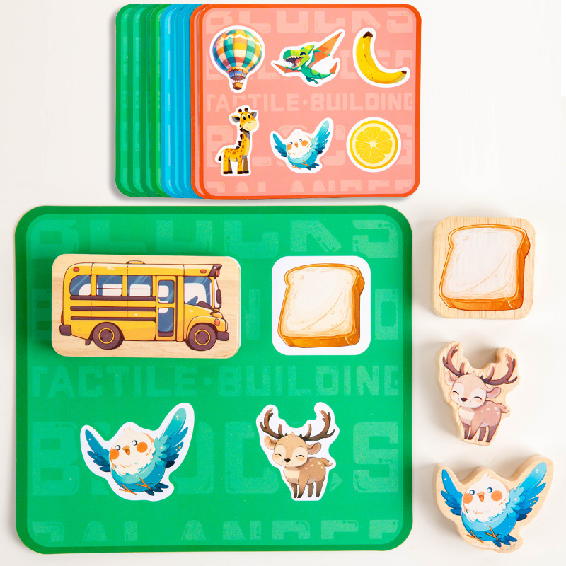 Rompecabezas de madera Juegos de mesa para niños Juguetes de Jenga interactivos Caja de bloques de construcción Balance Juego de bloques de construcción táctil Juego de cartas