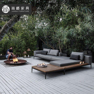 Outdoor Villa Courtyard Sofa Hotel Garden Terrace Rattan Sofa Chair B&B Balcony Coffee Table Combination Leisure Furniture