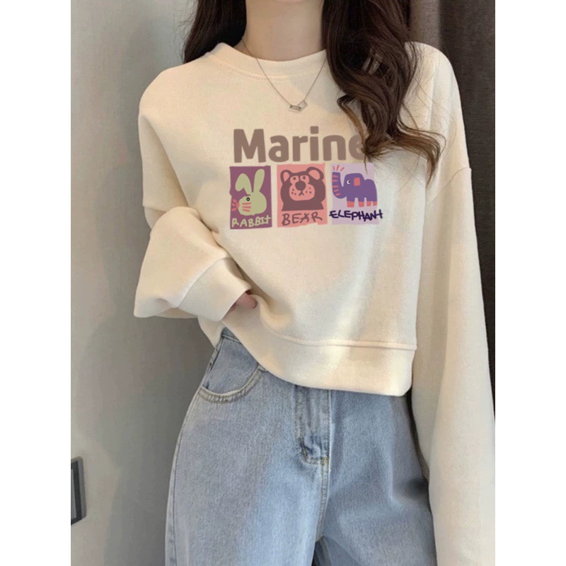 Короткая толстовка с круглым вырезом