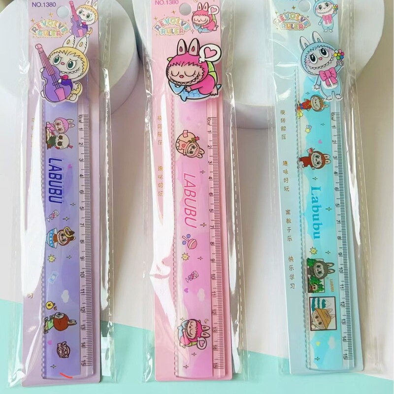 [定規コレクション] かわいい漫画 LABUBU シリーズ プラスチック定規卸売学生文具|undefined