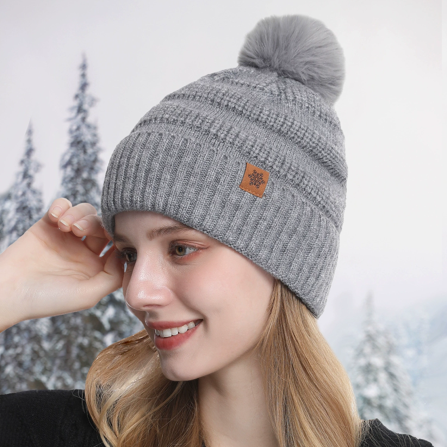 Леди осень зима трикотажная шапка шарф перчатки из трех частей