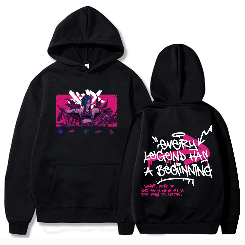Arcane Jinx Hoodie Game Lover Hoodie Harajuku Pullover Tops