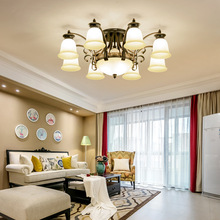 客厅大灯2025美式简欧式吸顶灯现代简约大气卧室LED大厅大堂灯具