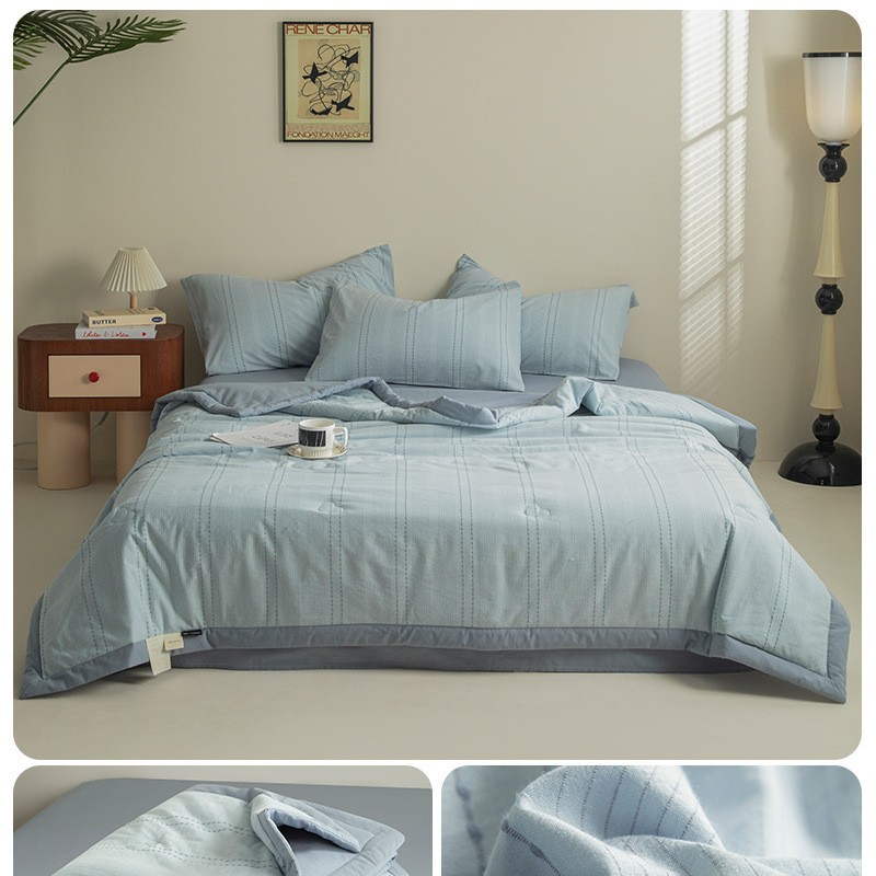 Edredón fresco de verano de algodón lavable a máquina edredón de aire acondicionado de algodón lavado individual dormitorio doble edredón de verano edredón fino de verano