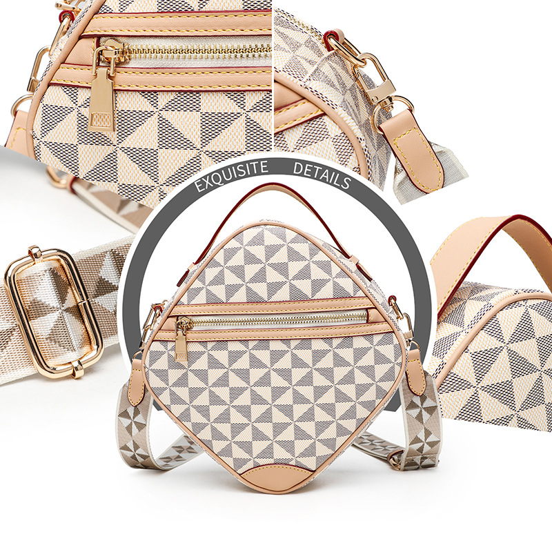 여성 가방 국경 유럽 및 미국 복고풍 사각형 상자 모양 어깨 핸드백 성격 패턴 대비 색상 휴대 전화 가방 여성