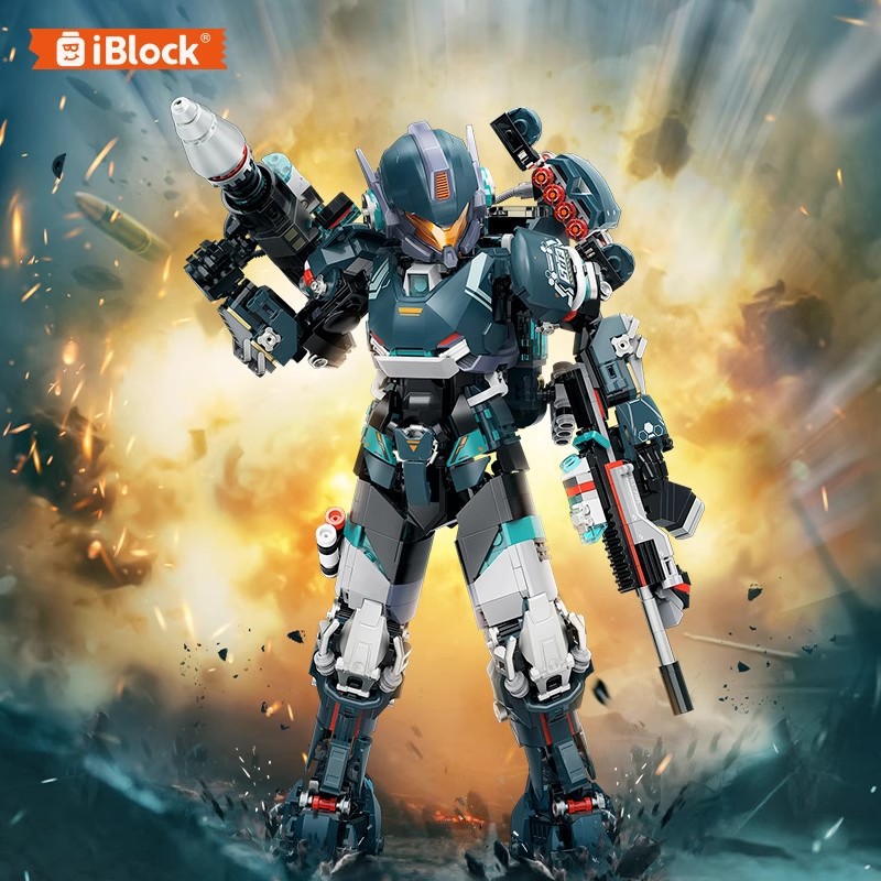Iblock Is Compatible with Lego Building Blocks, Fire Hero Mecha, Special Forces Squad, Military Boy Assembly Toy Gift