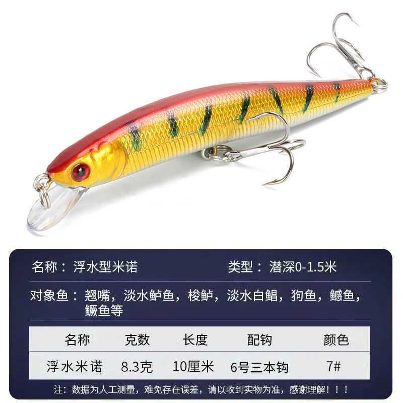 Shallow Diving Minnow Lures Sinking Hard Baits Fresh Water Bass Swimbait Tackle Gear