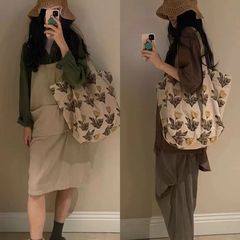 自留litechiingsインド風浅カーキ枯葉花大容量旅行ショルダーバッグ花袋